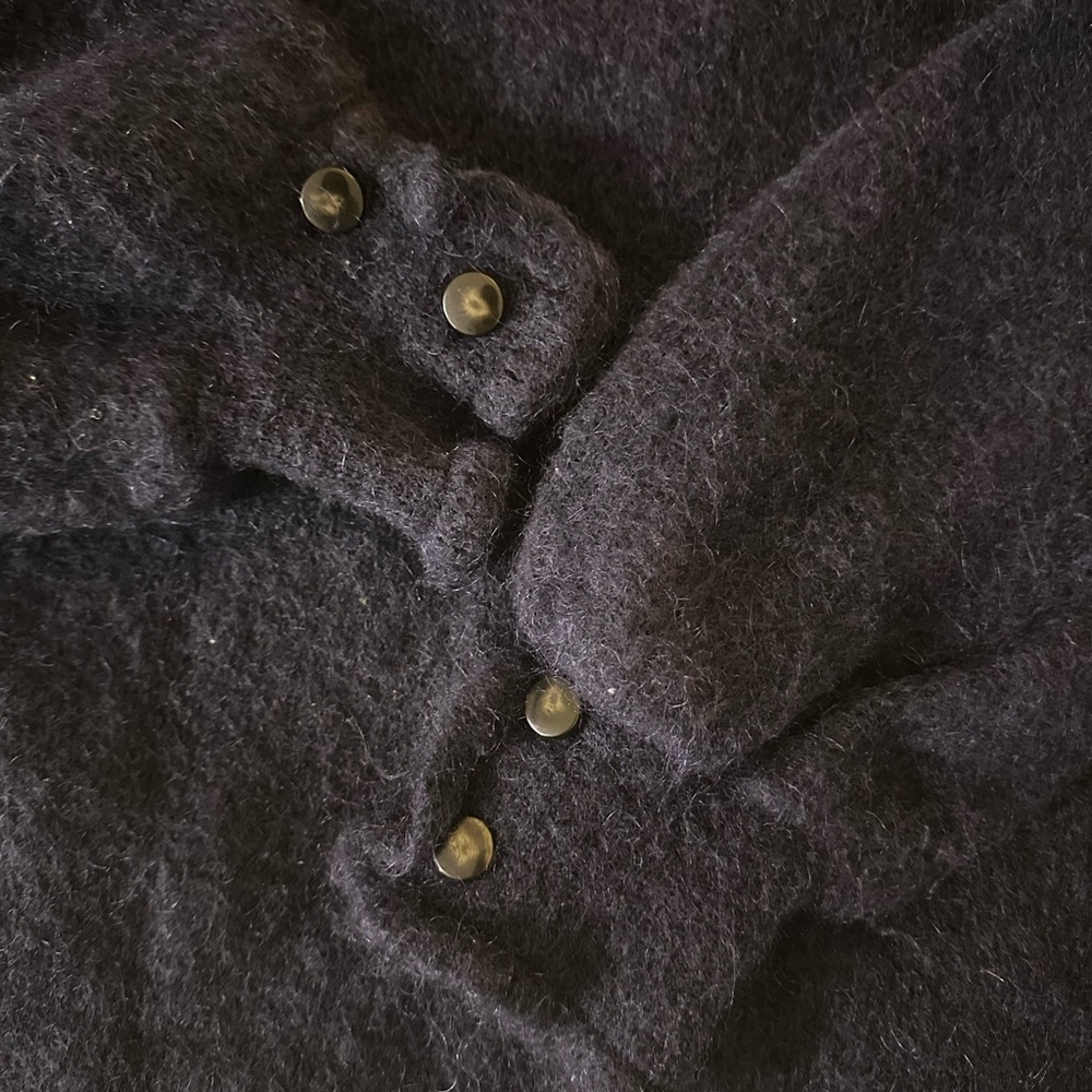 Sezane Navy Blue Fuzzy Button Cardigan - Picture 7 of 7